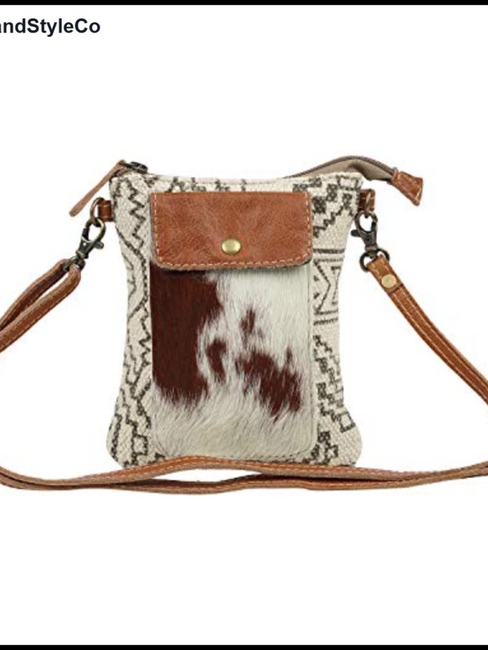 Myra Bag Cowprint Crossbody Purse Genuine Leather Western Sling Bag